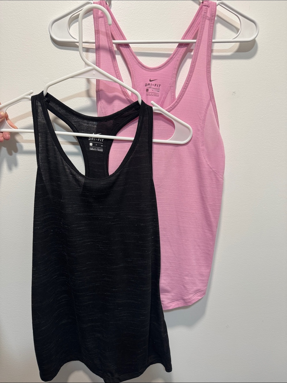 2 Nike Racerback Tank Tops Black and Pink